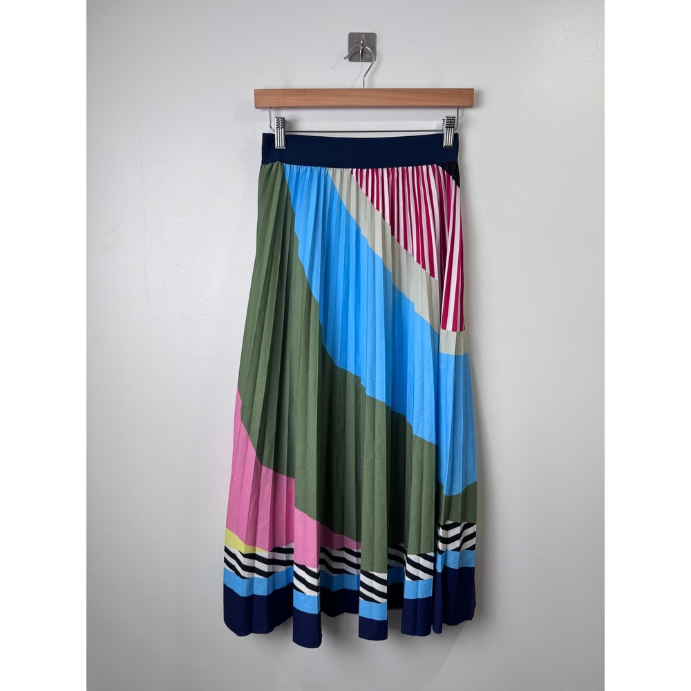 Le Superbe Interrupted Pattern Pleated Midi Skirt Multicolor XS